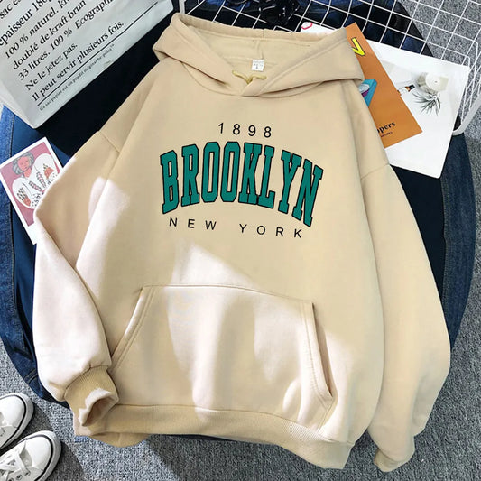 1898 Brooklyn New York Women Hoodies Fashion Fleece Sweatshirts