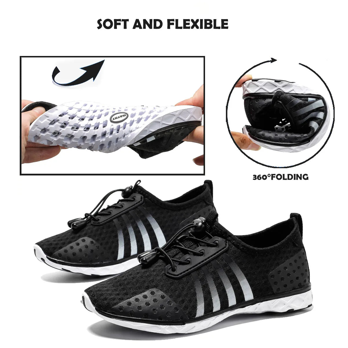 Soft Beach Sneakers Water Shoes for Women Men Breathable Quick Dry Shoes