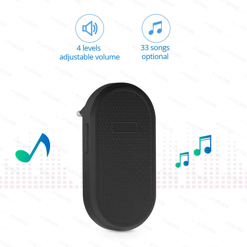 Wireless Doorbell Waterproof Welcome Chime Home Door Bell Intelligent 32 Songs Smart Melodies Alarm With Battery