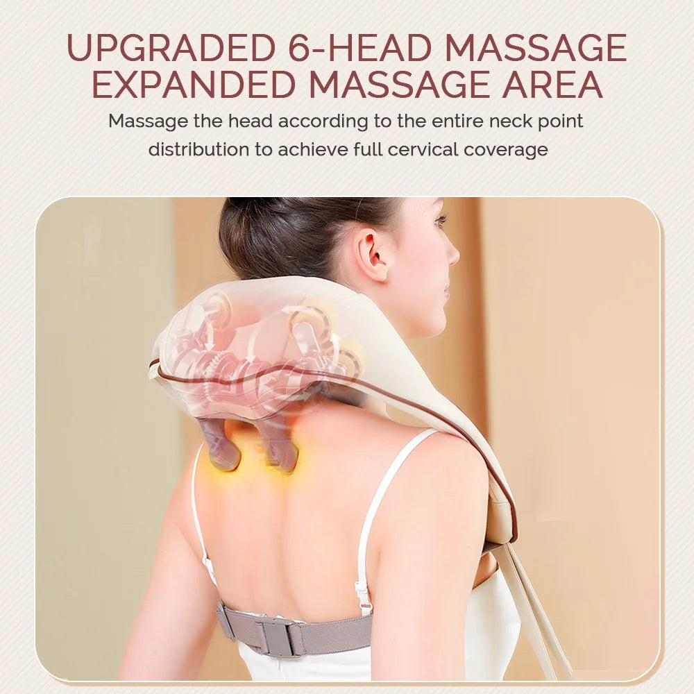 Wireless Neck And Shoulder Kneading Massage Pillow Electric Neck And Back Massager Cervical Back Muscle Relaxing Massage Shawl