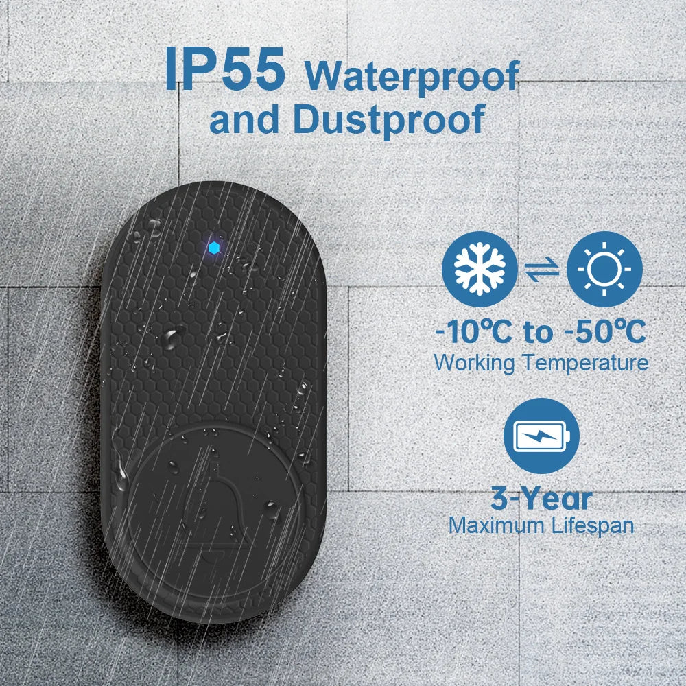 Wireless Doorbell Waterproof Welcome Chime Home Door Bell Intelligent 32 Songs Smart Melodies Alarm With Battery